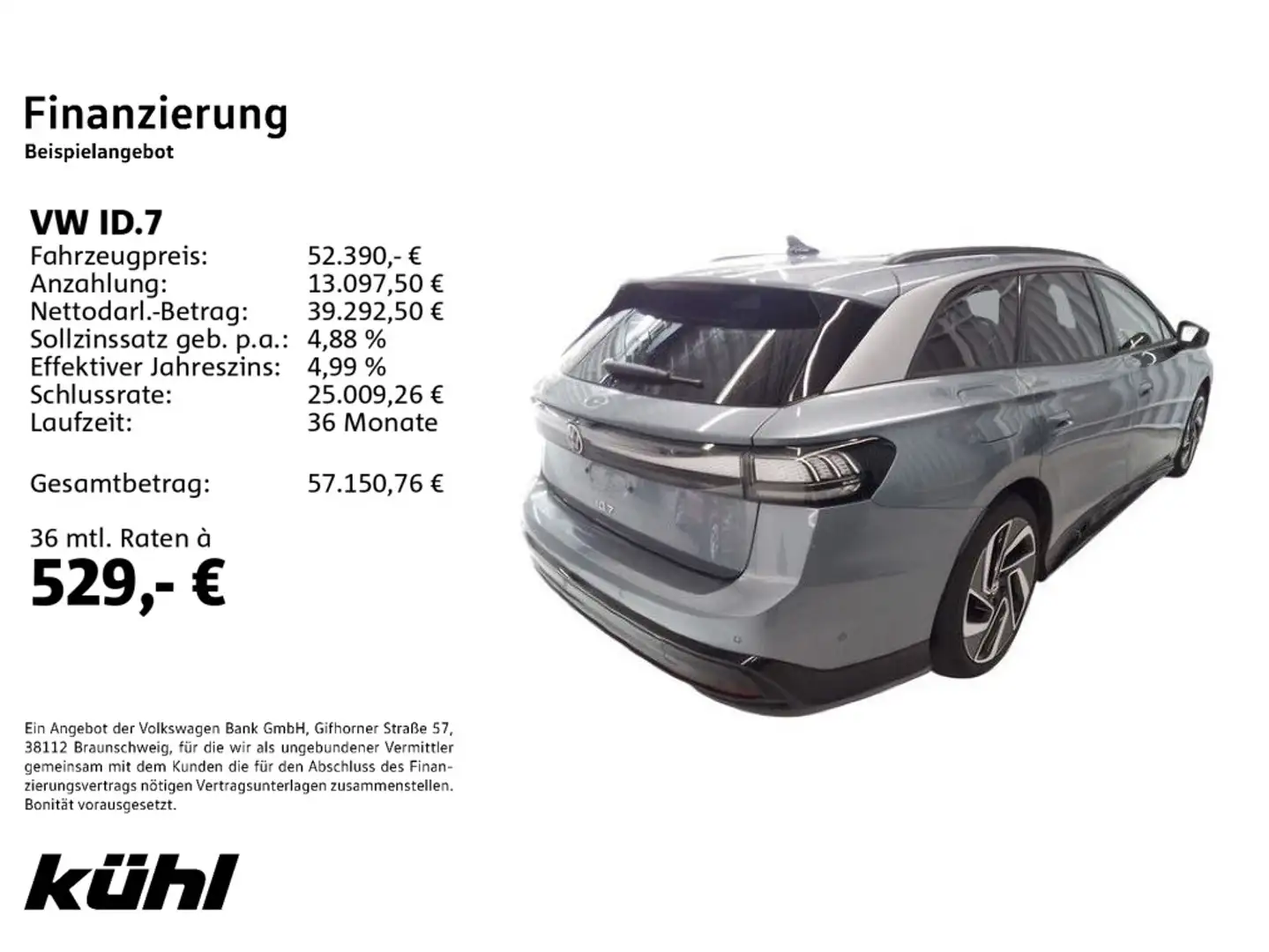 Volkswagen ID.7 Tourer Pro S IQ.Light/ACC/HuD/360°/App/Navi Blau - 2