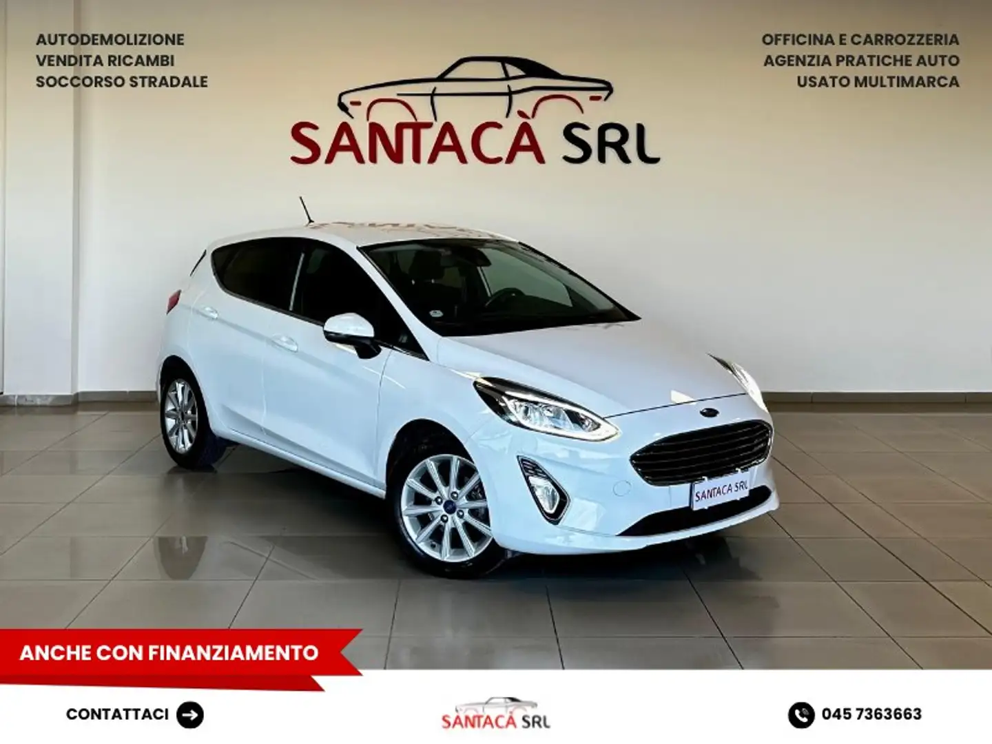 Ford Fiesta Fiesta VII 2017 5p 5p 1.5 tdci Vignale 85cv Bianco - 1