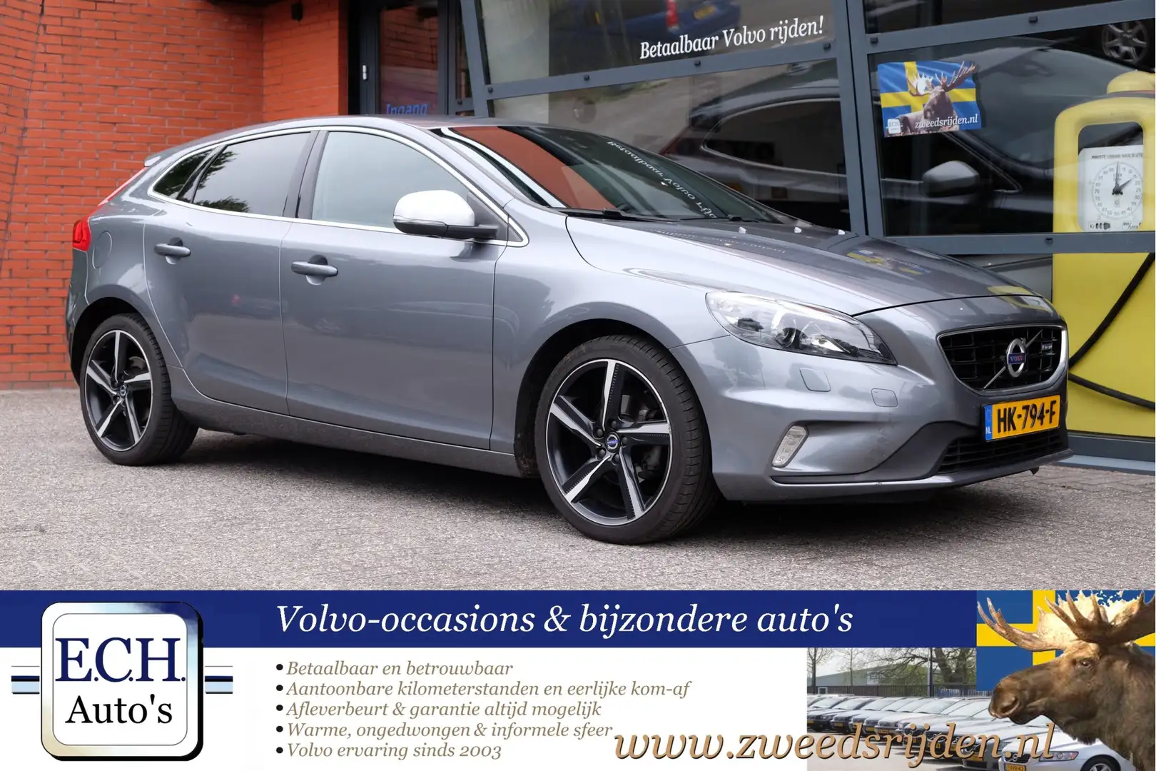 Volvo V40 2.0 D2 R-Design Business, Navi, Bluetooth, Stoelve Gris - 1