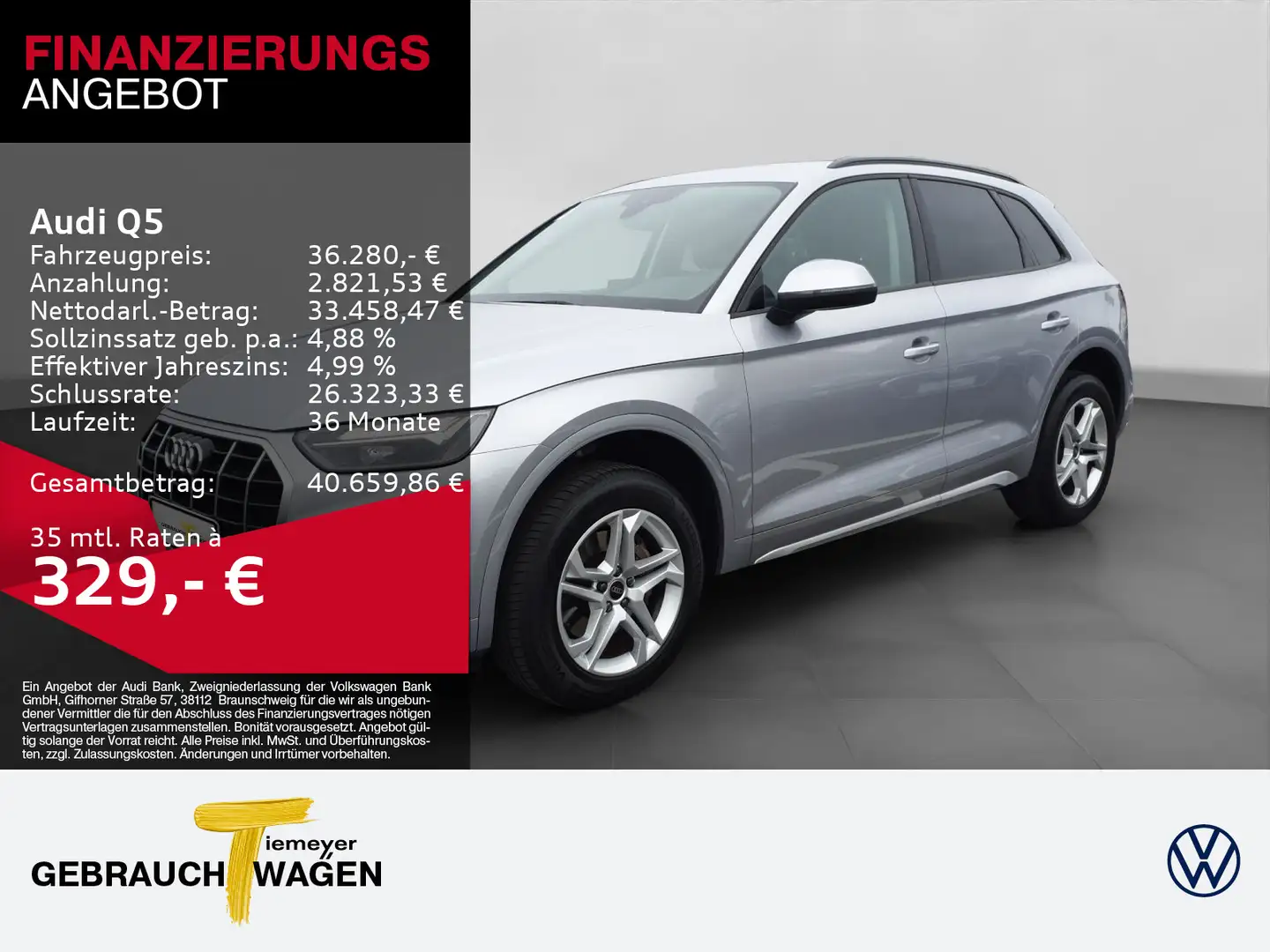 Audi Q5 40 TDI Q ADVANCED NAVI+ STDHZG LM18 VIRTUAL+ Silber - 1