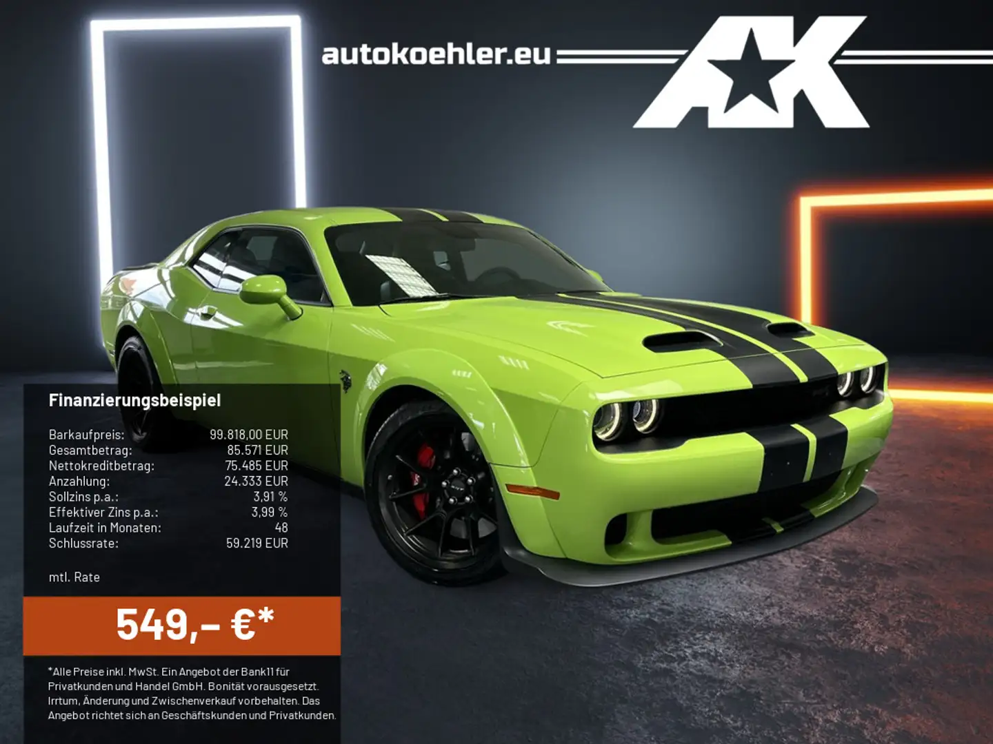Dodge Challenger SRT Hellcat RedEye Jailbreak Widebody Зелений - 1