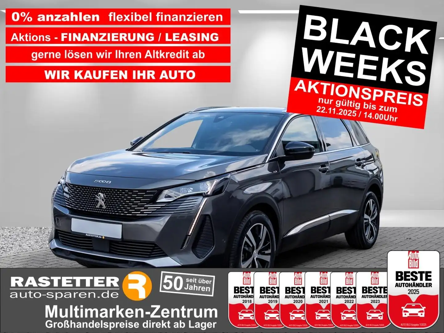Peugeot 5008 EAT8 GT 7Sitze+18Z+Navi+ACC+Keyless+virtCP+Kamera+ Gris - 1