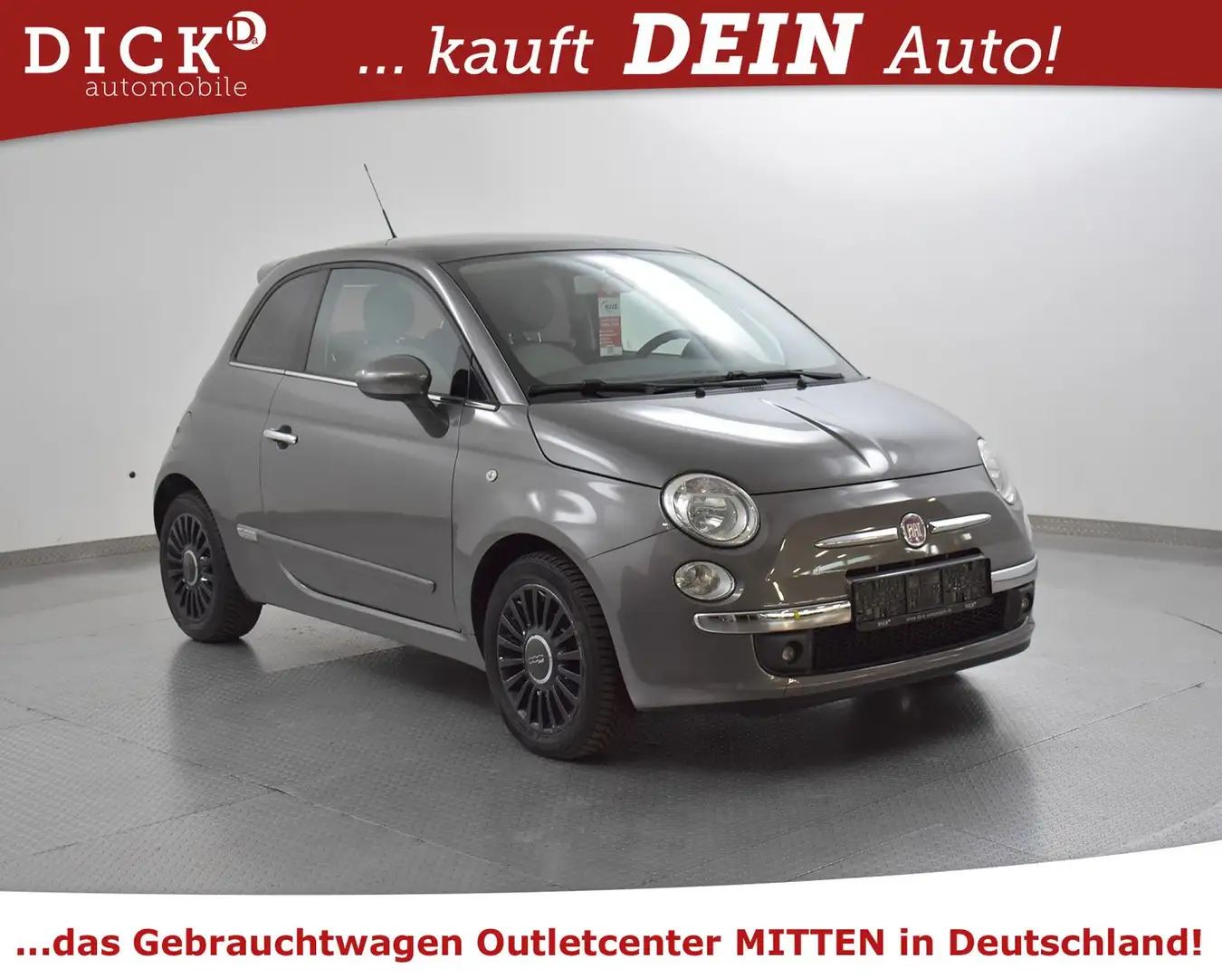 Fiat 500 1.2 Lounge 1-HAND+TOP ZUSTAND+PANO+KLIMA+TÜV Szary - 1