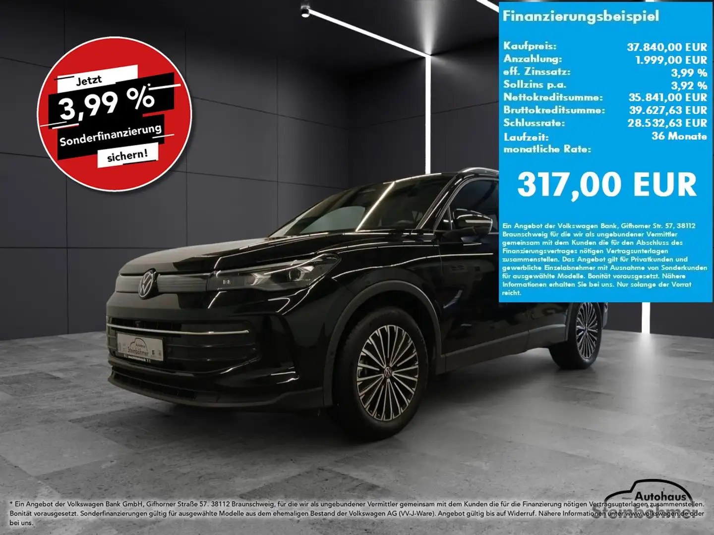 Volkswagen Tiguan GOAL 2.0TDI DSG IQ.Light NAV AHK ACC Navi Negro - 1