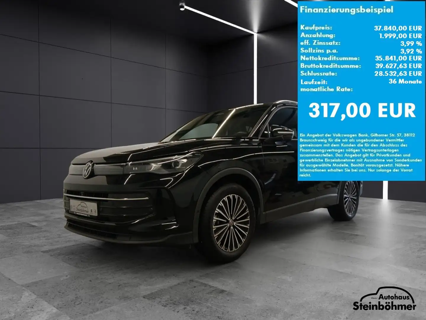 Volkswagen Tiguan GOAL 2.0TDI DSG IQ.Light NAV AHK ACC Navi Negro - 2