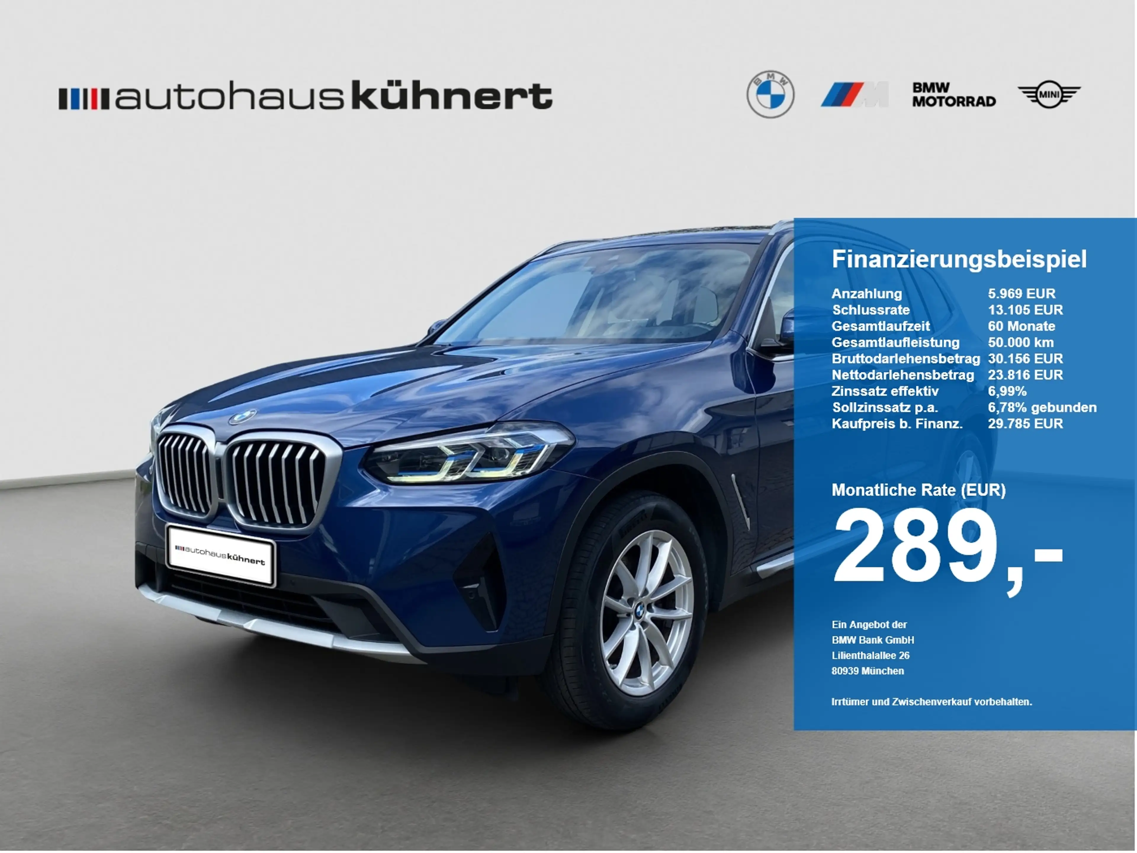 BMW X3 xDrive 20d Laser SpurAss Navi ParkAss RFK AUT