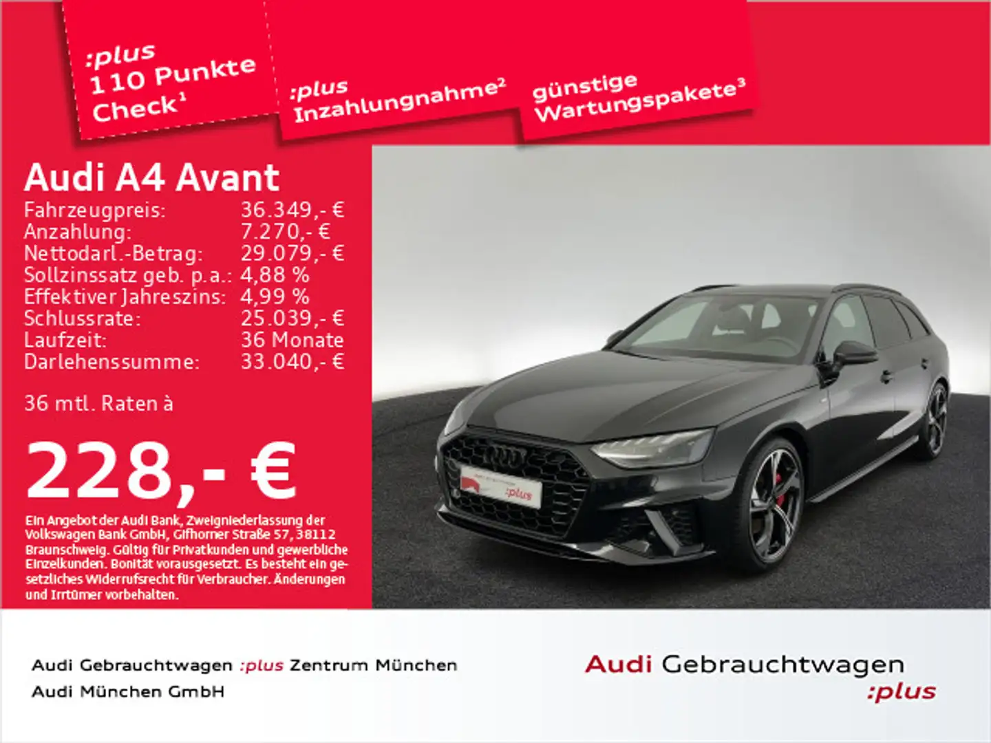 Audi A4 40 TDI S tronic S line competition Virt Noir - 1