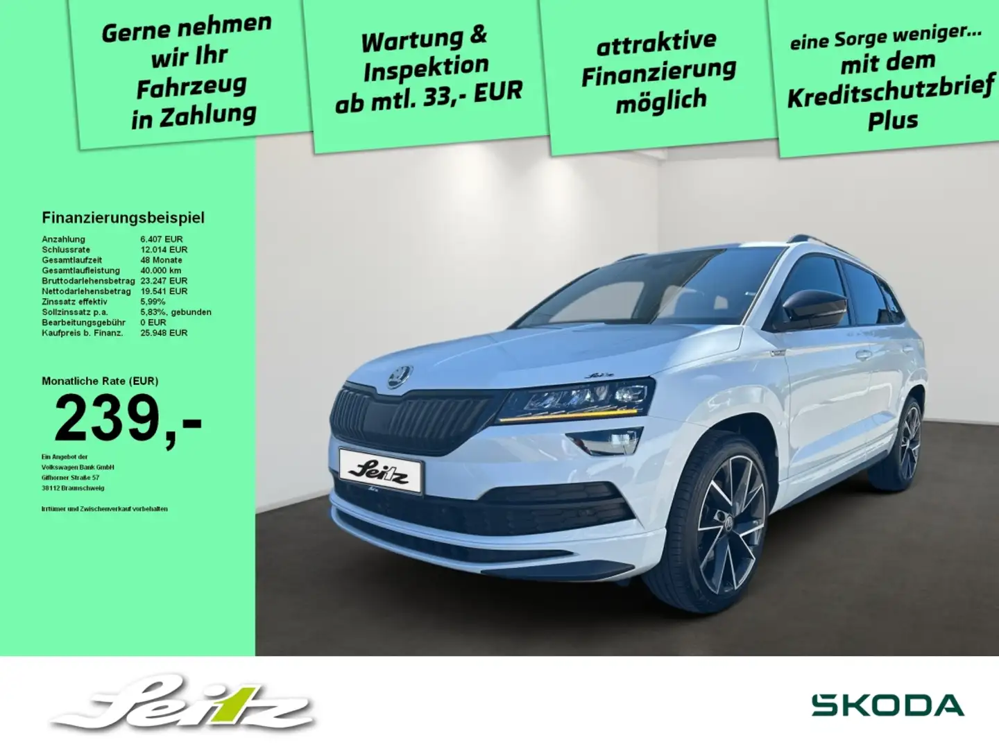 Skoda Karoq 2.0 TSI 4x4 Sportline *LED*KAMERA*NAVI* Blanc - 1