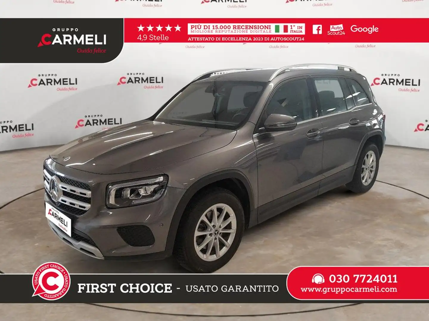Mercedes-Benz GLB 200 Sport auto 7p.ti CERCHI 17-NAVI-LED-AZIENDALE Grigio - 1