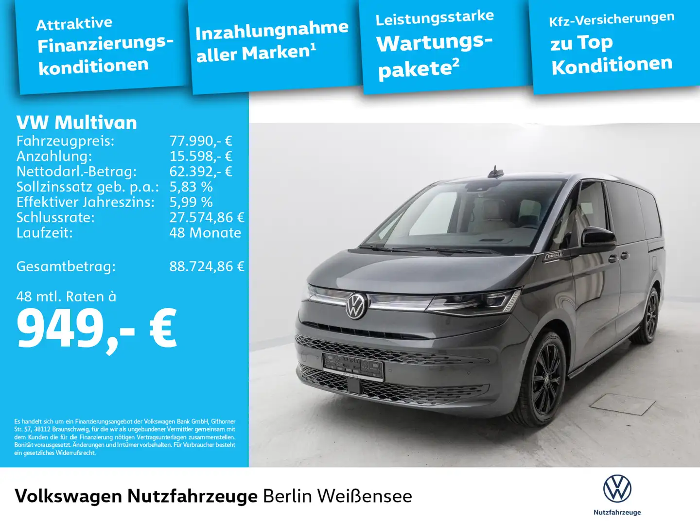 Volkswagen T7 Multivan *eHybrid*DSG*4MOTION*NAVI*GOAL*AHVR* Grau - 2