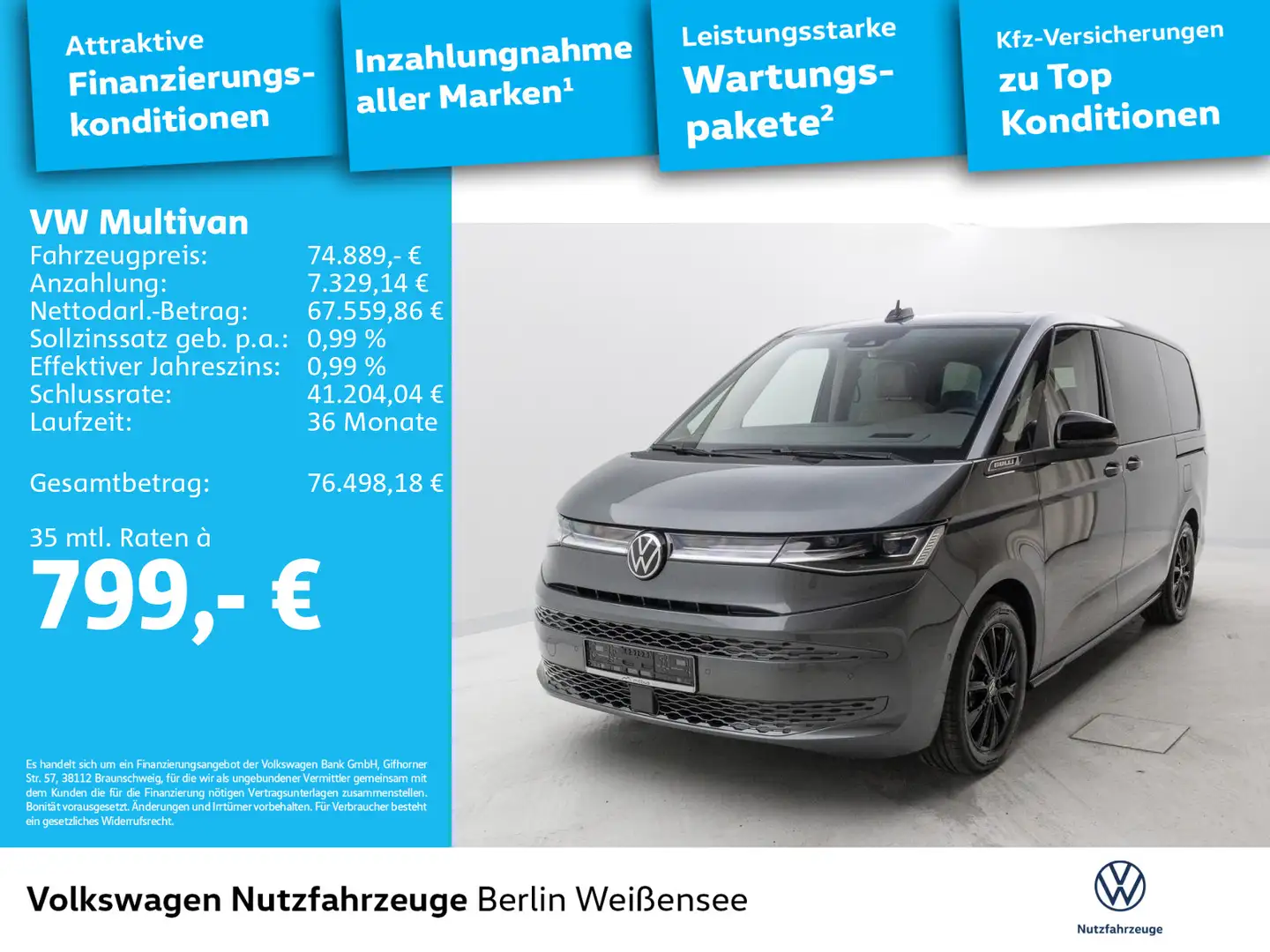 Volkswagen T7 Multivan T7 Multivan*eHybrid*DSG*4MOTION*NAVI*GOAL*AHVR* Grau - 2
