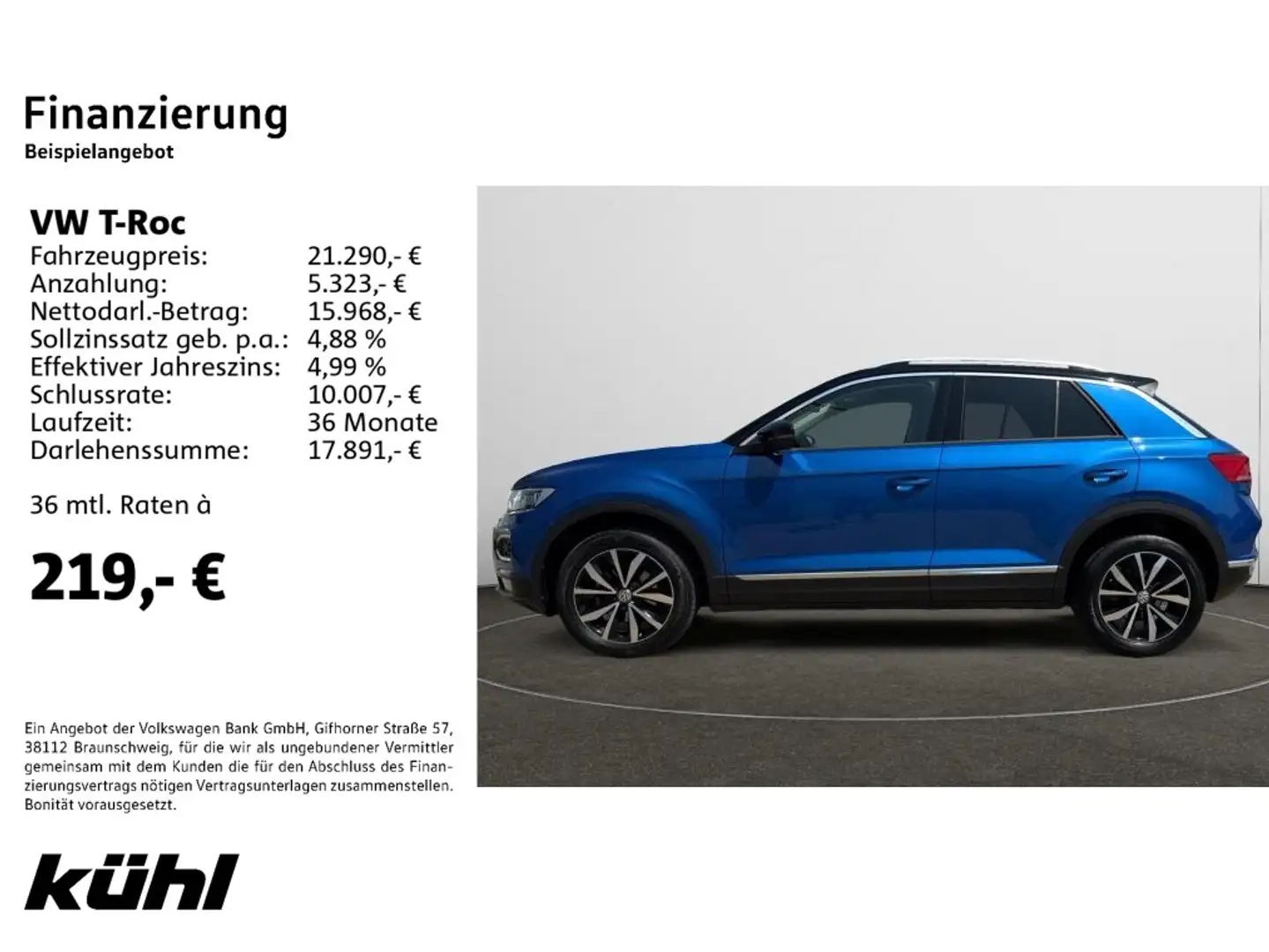 Volkswagen T-Roc 1.5 TSI Style Navi,ACC,LM17,Kamera Blau - 2