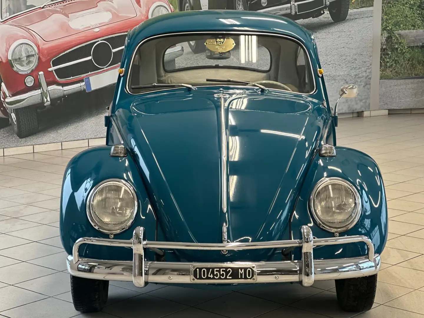 Volkswagen Maggiolino Vers. CORNUTA (vetro piatto) - TARGA ORO Kék - 2