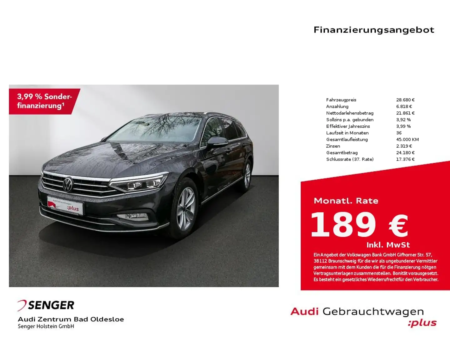 Volkswagen Passat Variant 2.0 TSI Elegance DSG Nav Matrix Grau - 1