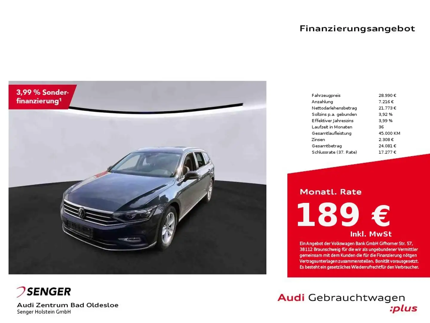Volkswagen Passat Variant 2.0 TSI Elegance DSG Nav Matrix Gris - 1