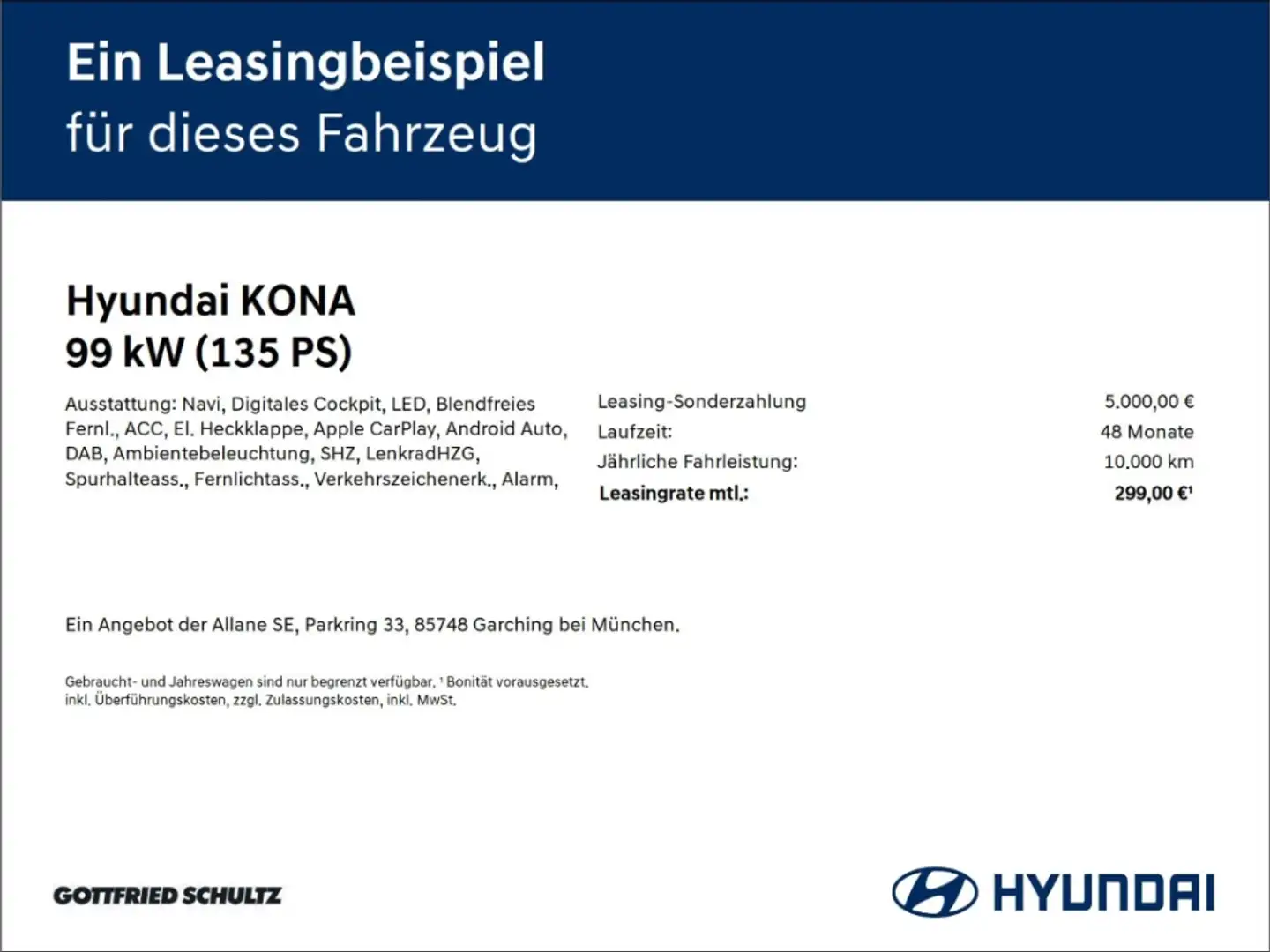 Hyundai KONA EV TREND 49kWh (NAVI RFK Sitzheizg.) sofort verfüg Grigio - 2