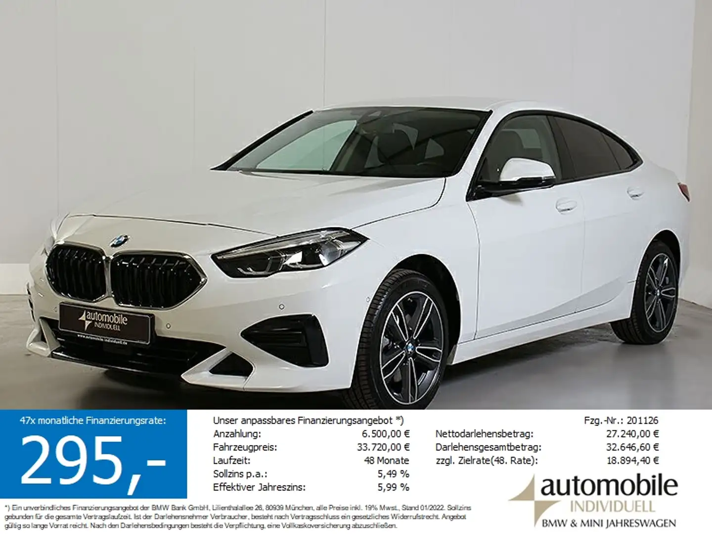 BMW 218 i Gran Coupé Sport Line DKG LiveCockpit DAB Weiß - 1