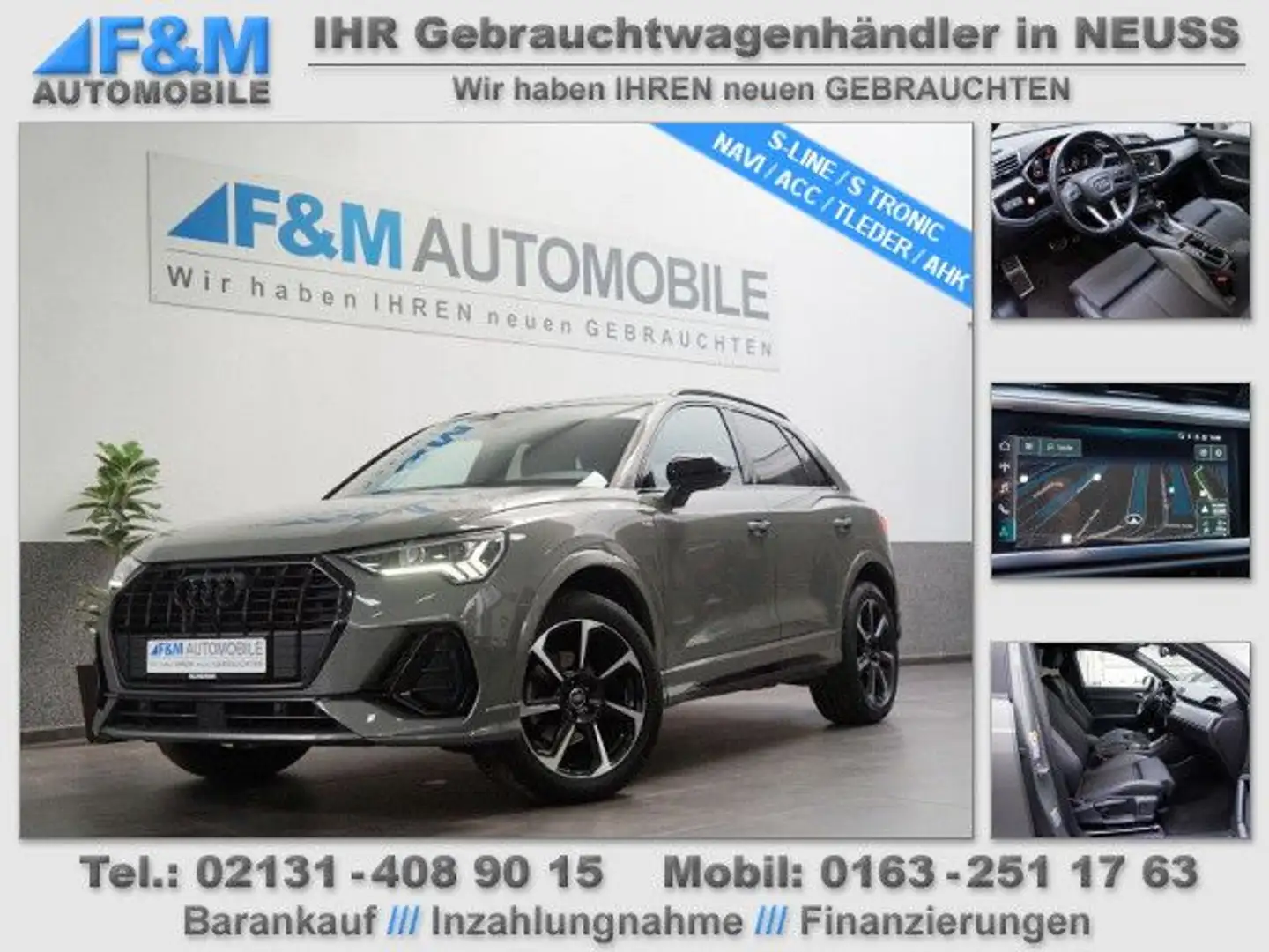 Audi Q3 35 TDI S tronic S line Navi AHK ACC PDC Totwi Grau - 1