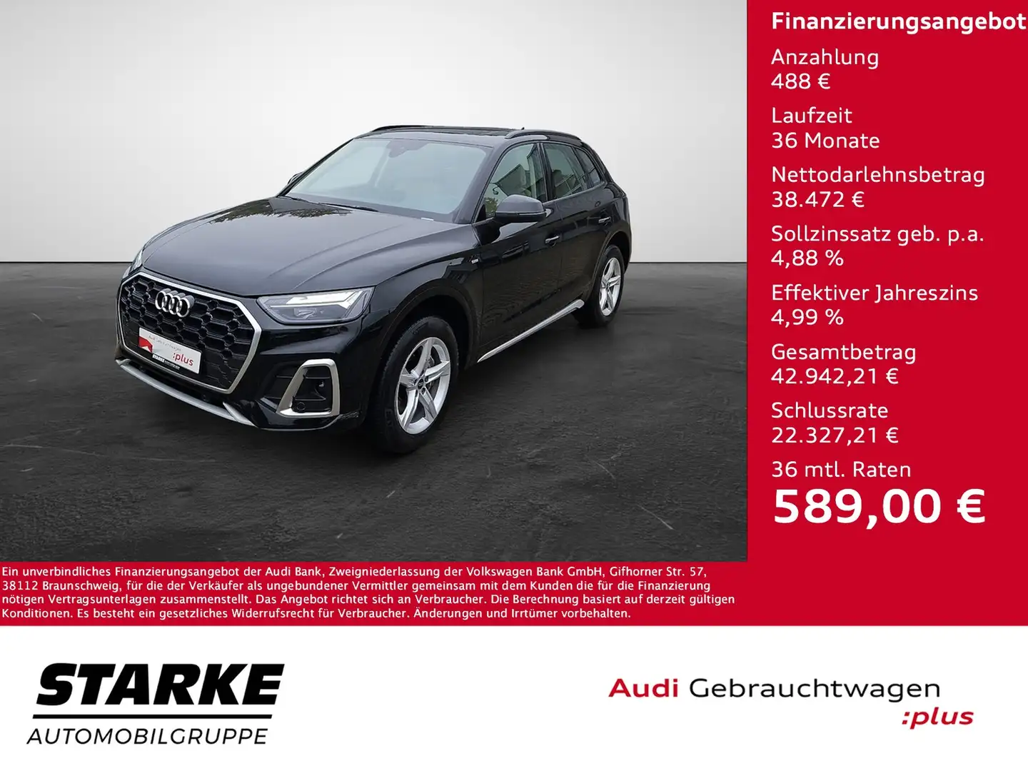 Audi Q5 45 TFSI S tronic quattro S line NaviPlus LED AH... Schwarz - 1