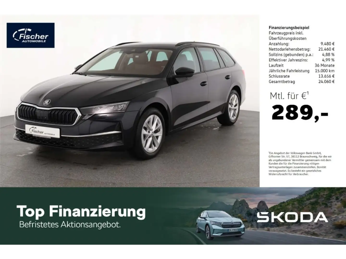 Skoda Octavia Combi 2.0 TDI Selection DSG Matrix/NAV Schwarz - 1
