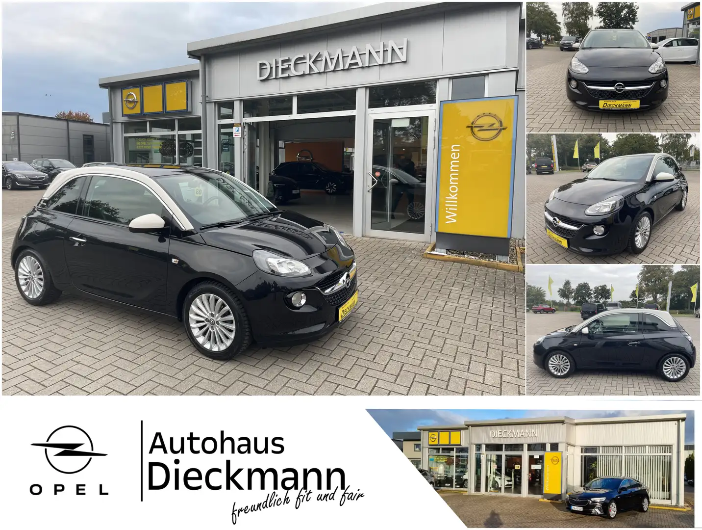 Opel Adam 1.4 Glam Pano-Dach SHZ PDC IntelliLink Allwetter Schwarz - 1