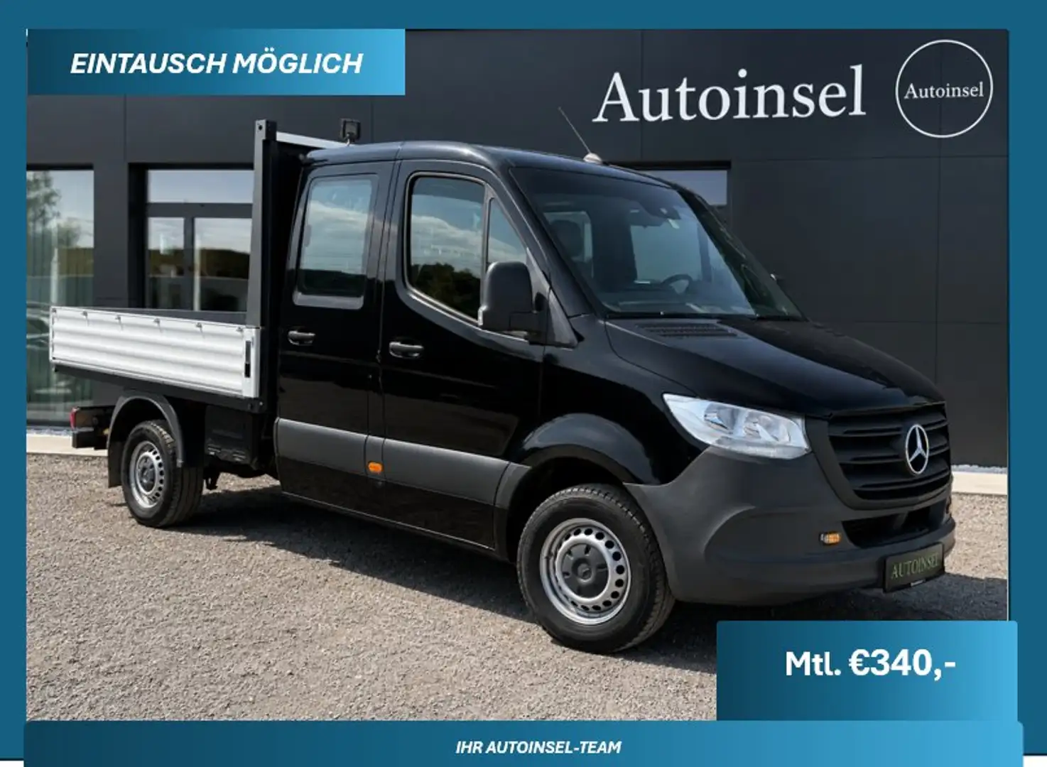 Mercedes-Benz Sprinter 314 CDI Pritsche Lang DoKa 6 Sitze 3,5t AHK Schwarz - 1