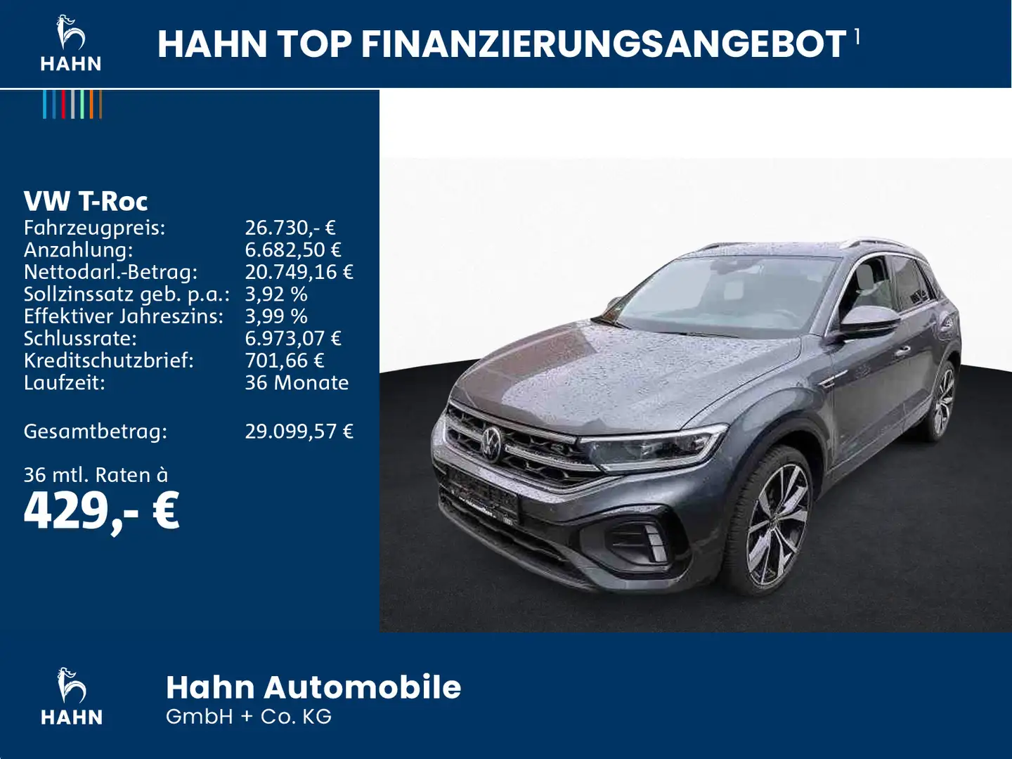 Volkswagen T-Roc 1.5TSI R-Line Matrix Nav ACC APP CAM Sitzh Grau - 2