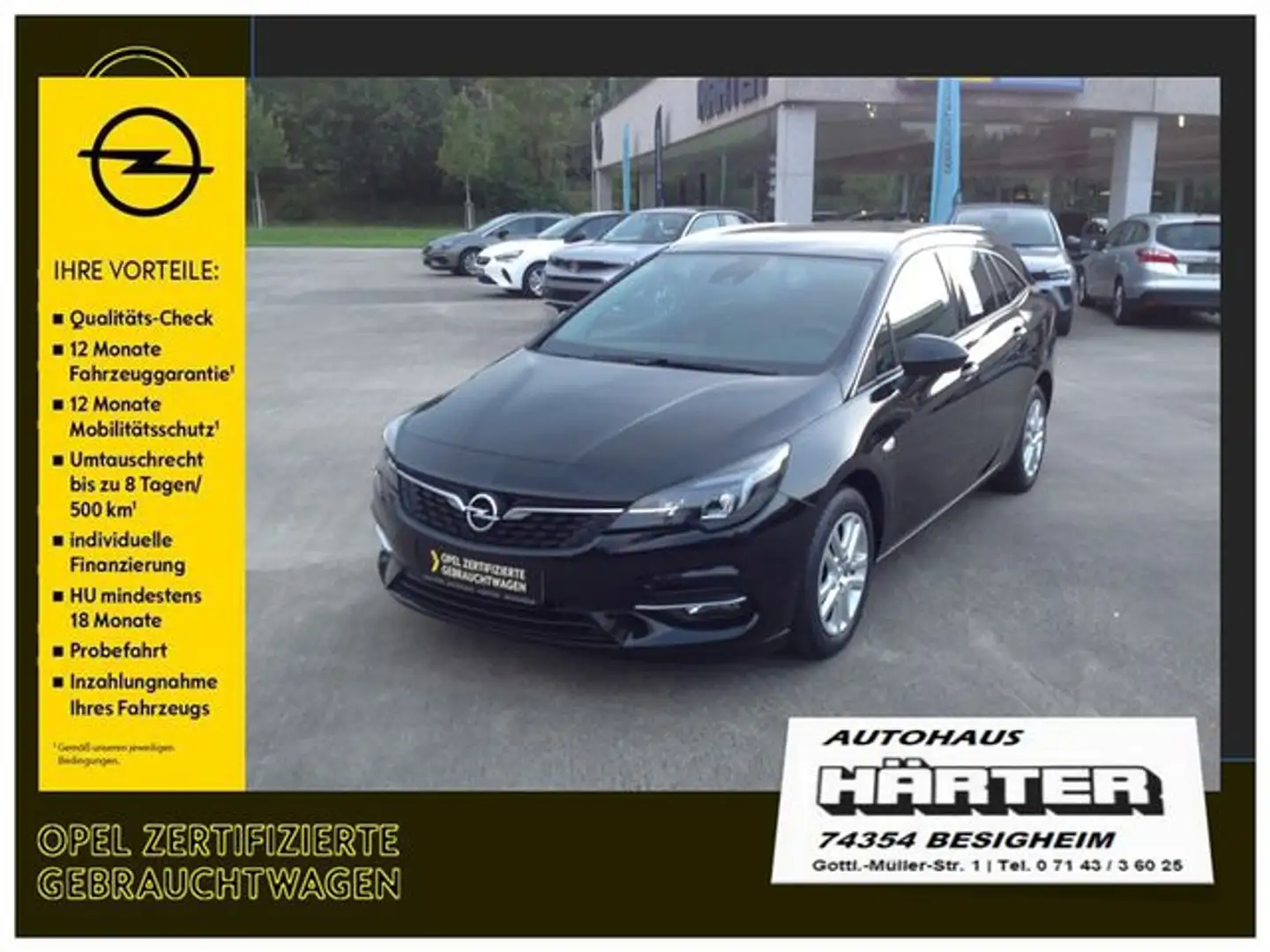 Opel Astra 1.2 Turbo Elegance SHZ LHZ Frontscheibenhzg. Negro - 1
