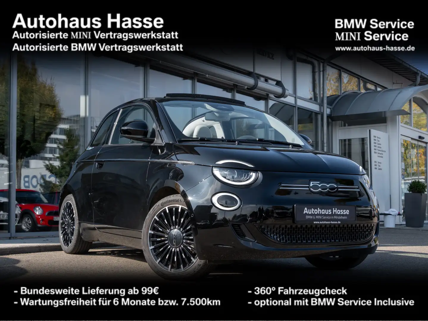 Fiat 500e C La Prima 42kWh SITZHZ 360° CARPLAY Schwarz - 1