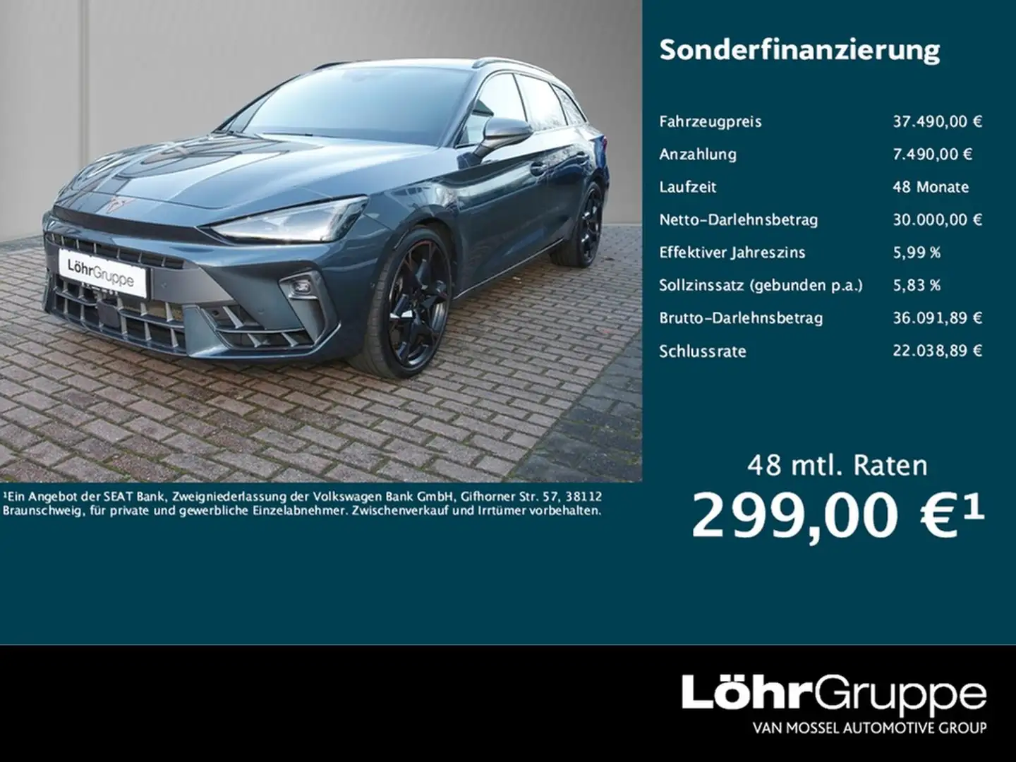 CUPRA Leon Sportstourer 2.0 TSI 4Drive VZ 19" Navi SideAssist Grau - 1