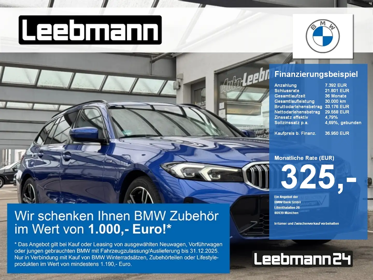 BMW 318 i Touring M-Sportpaket GARANTIE bis 09/2029 Bleu - 1