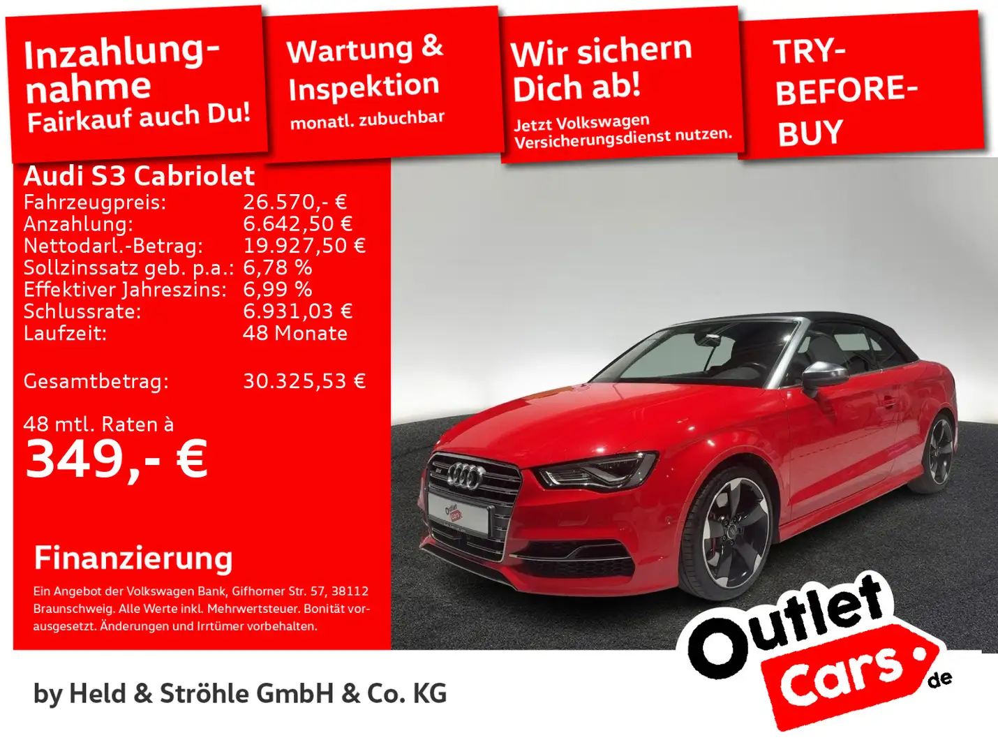Audi S3 2.0 TFSI quattro B&O LED NAV KAM Rot - 1