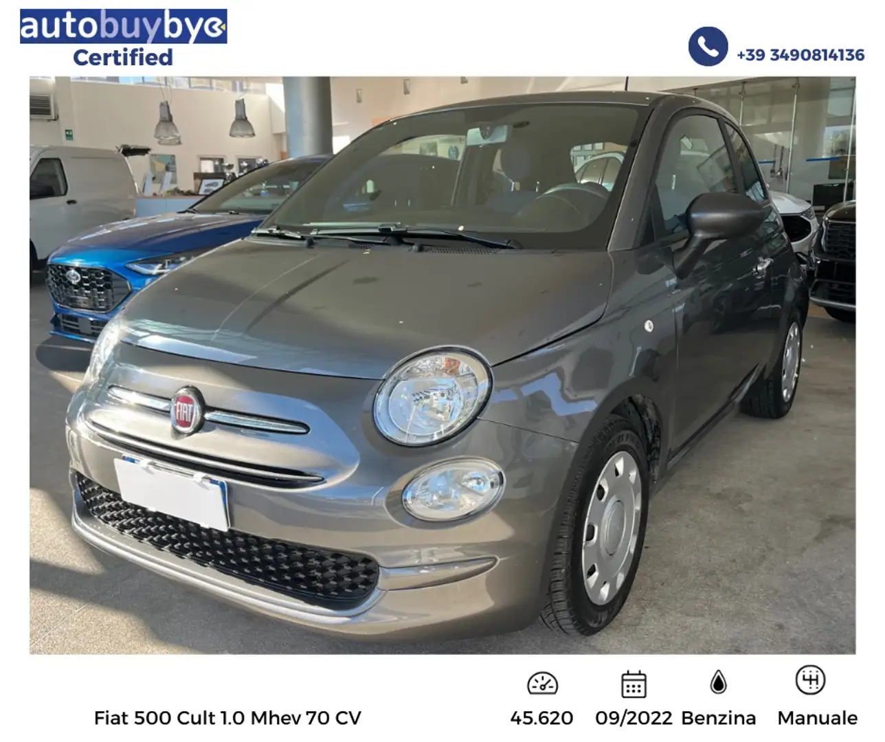 Fiat 500 Fiat 500 1.0 hybrid Cult 70cv Grau - 1