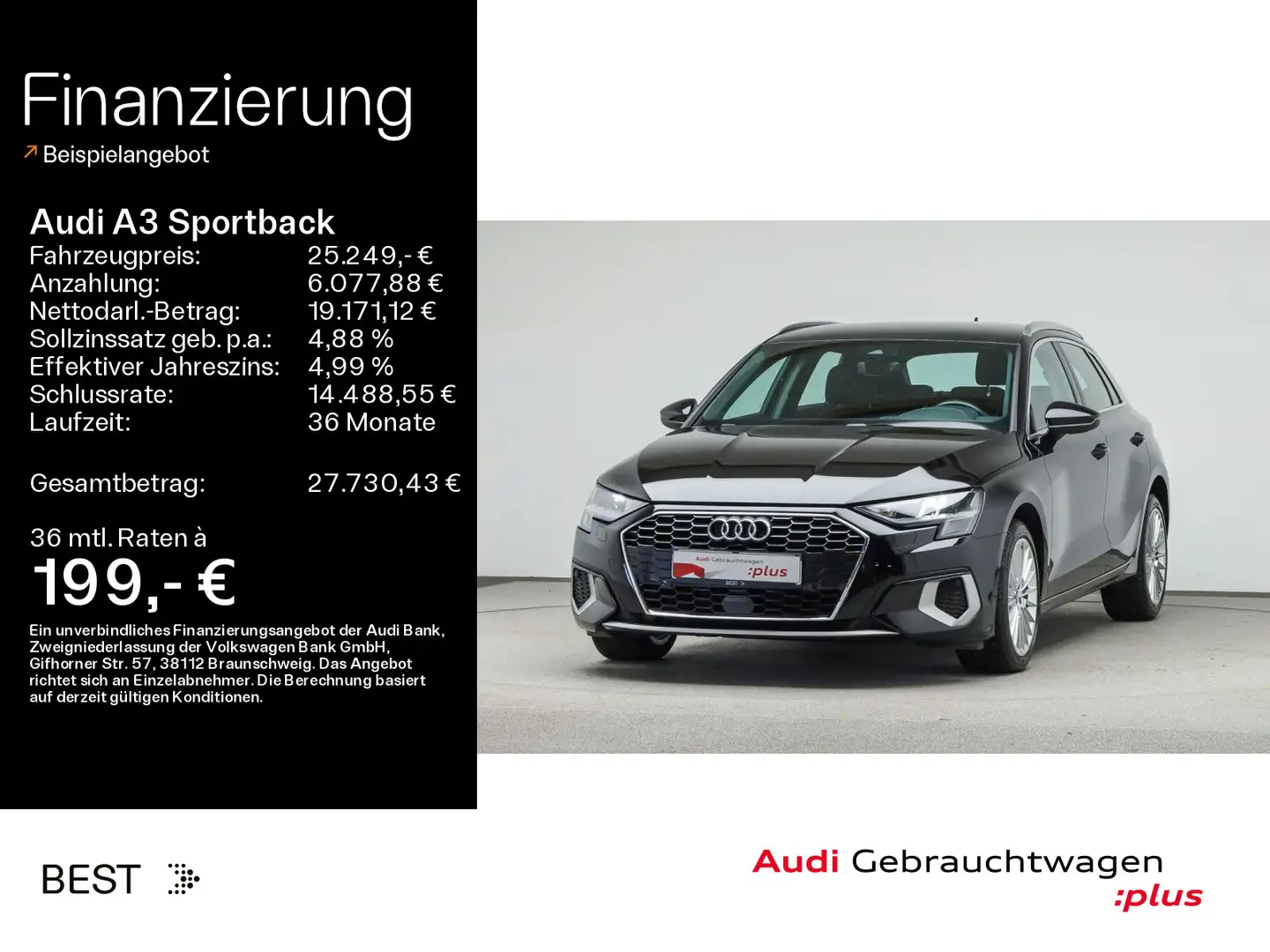 Audi A3 30 TDI advanced*NAVI-PLUS*PDC*SHZ*K Schwarz - 1