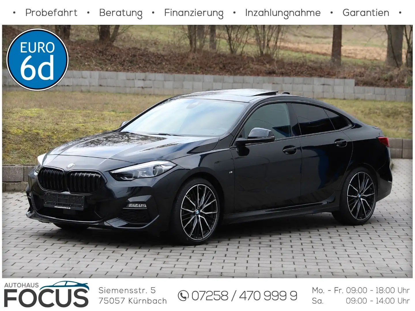 BMW 218i Aut. Gran Coupe M SPORT NAVI LED PANO 19"LM Schwarz - 1