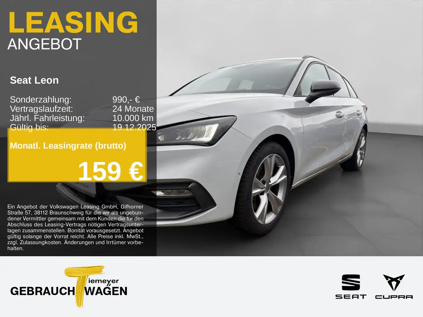 SEAT Leon Sportstourer 2.0 TDI DSG FR AHK SIDE-ASSIST Weiß - 1