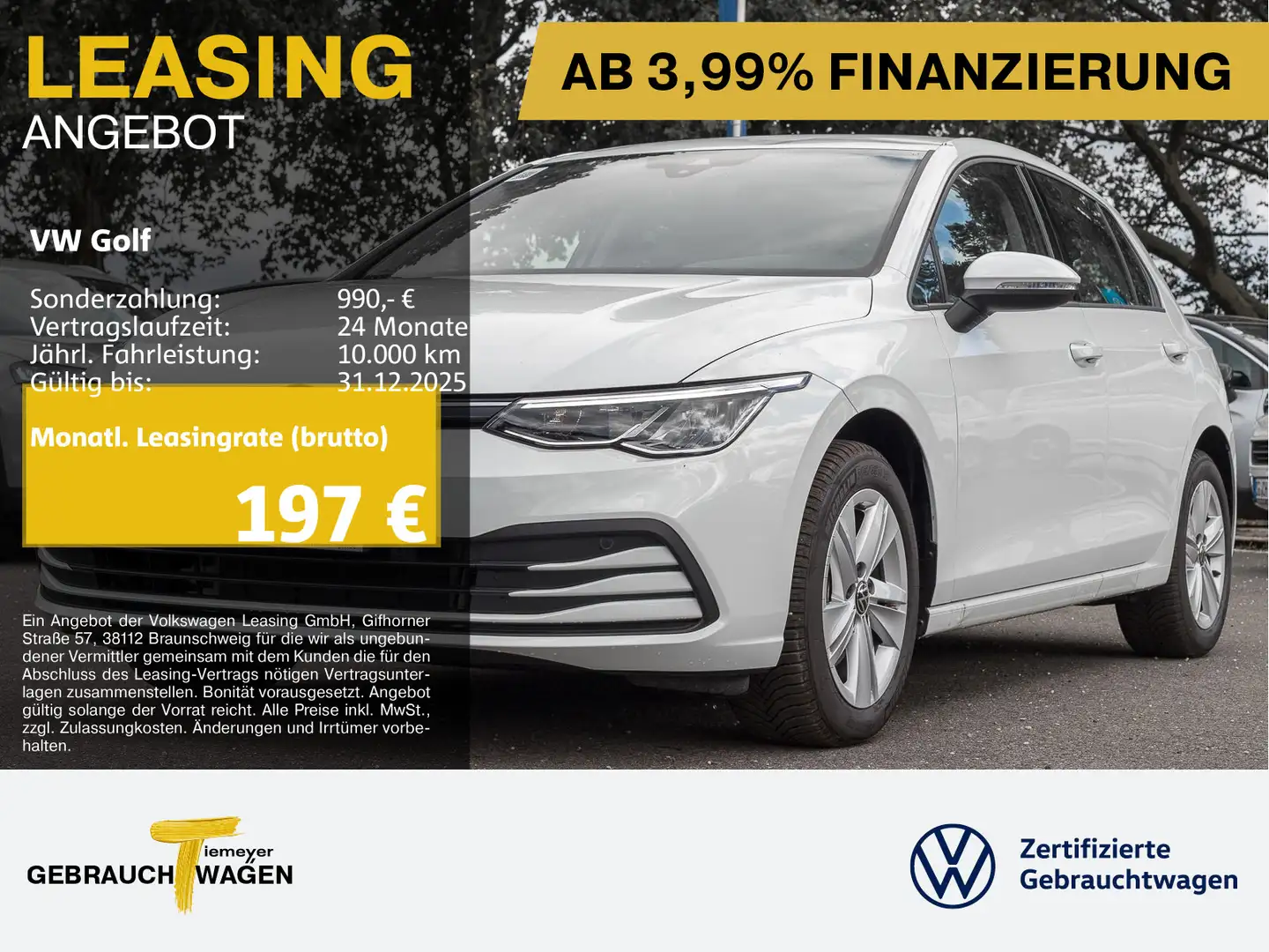 Volkswagen Golf 1.0 eTSI LIFE NAVI SITZHZ PDC CLIMATRONIC Weiß - 1