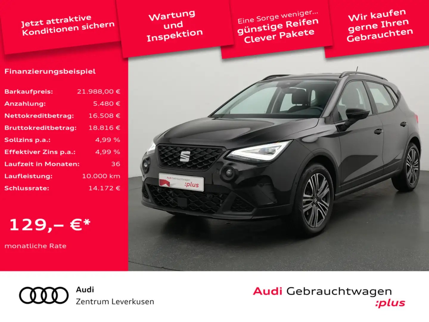 SEAT Arona Style Edition DSG KAM ACC AHK VIRT CARP Schwarz - 1