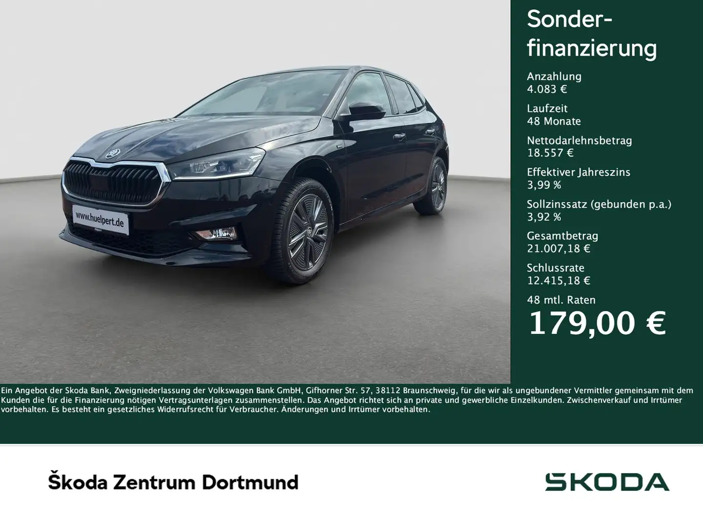 Skoda Fabia 1.5 DRIVE PANO CAM ACC AHK-VORB. NAVI ALU Noir - 1