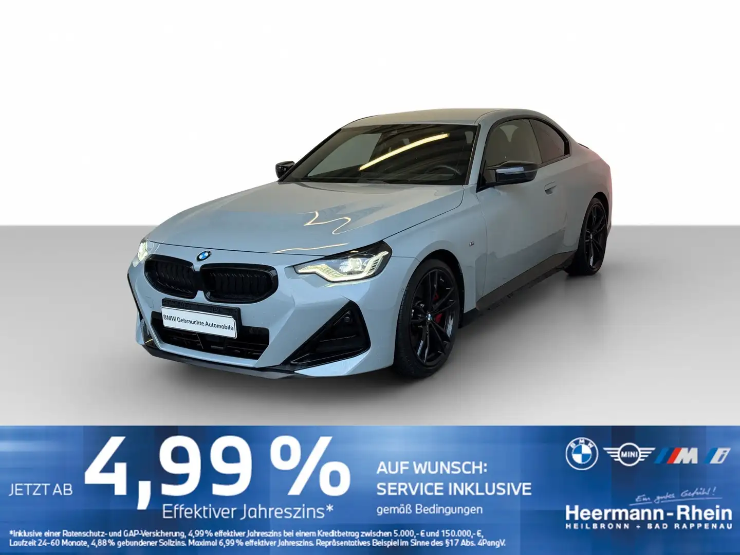 BMW 240 MiA Coupé M Sport Pro LiveCock.LED.DriveAss. Szary - 2