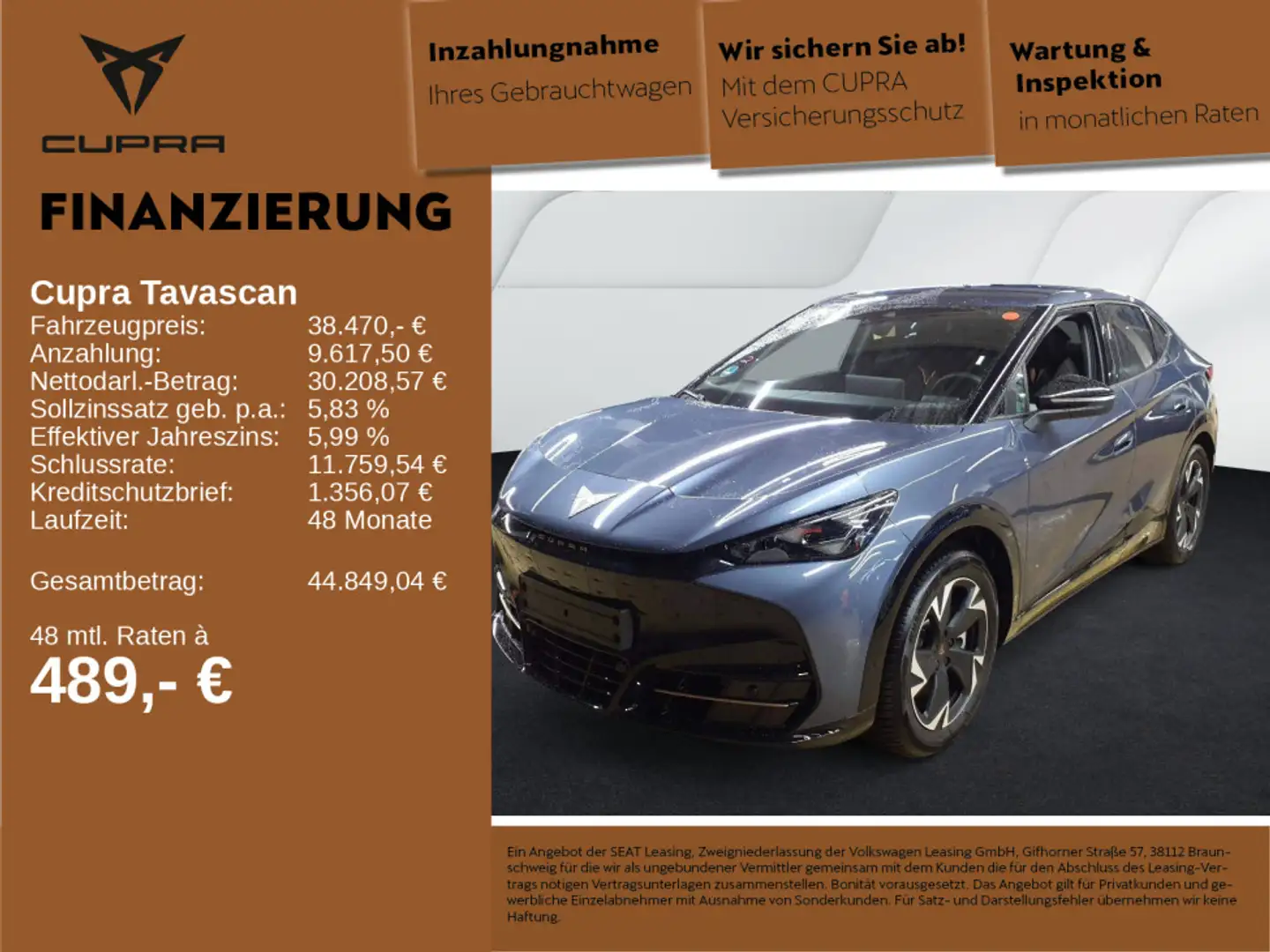 CUPRA Tavascan Endurance 210 kW LED NAV KAM WÄPU ACC Bleu - 1