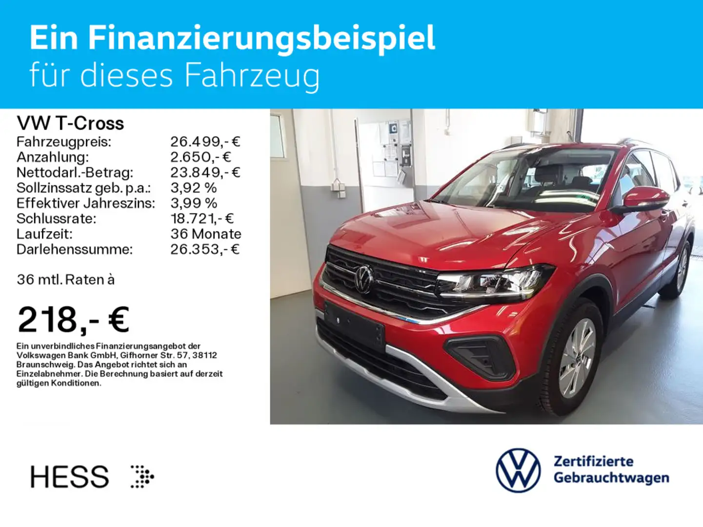Volkswagen T-Cross 1.5 TSI DSG LIFE*LED*AHK*NAVI*KLIMA*PDC* Rot - 2