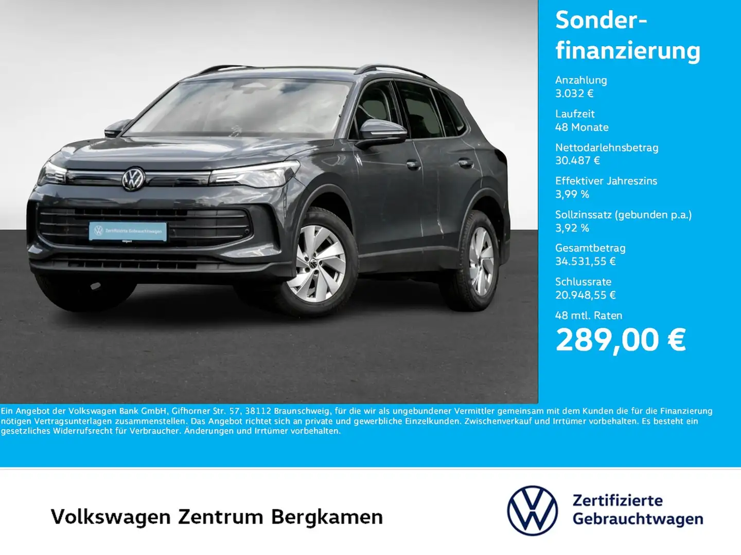 Volkswagen Tiguan 1.5 eTSI NEUES MODELL AHK CAM LM17 NAVI Grau - 1