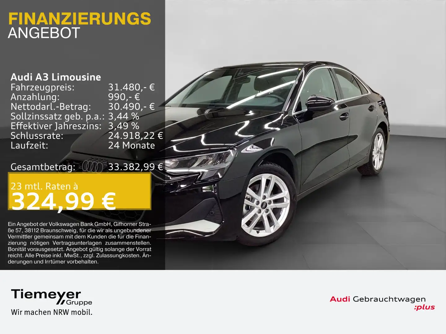 Audi A3 35 TDI ADVANCED LM18 NAVI+ KAMERA A Schwarz - 1