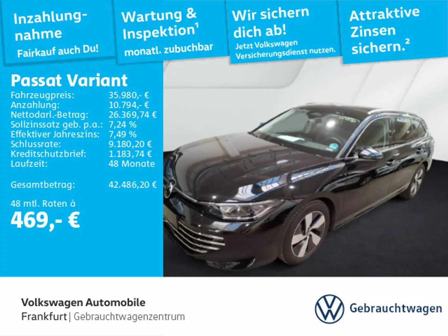 Volkswagen Passat Variant 2.0 TDI DSG Elegance IQ.Light Nav Schwarz - 1
