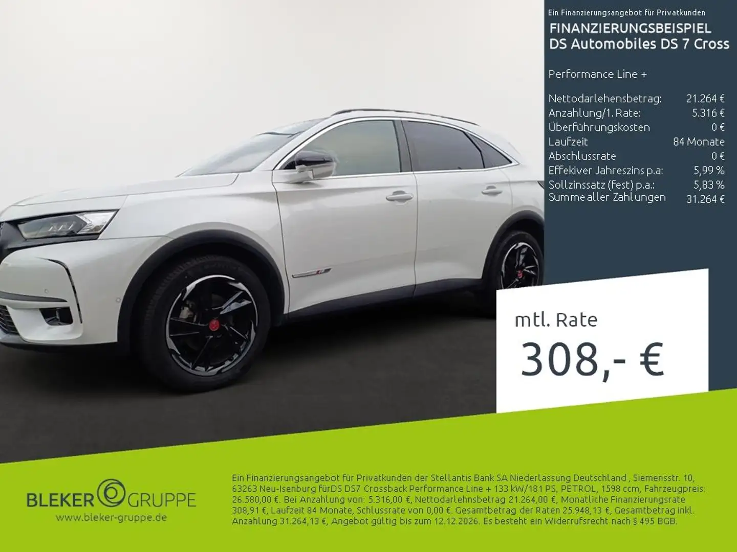 DS Automobiles DS 7 Crossback Performance Line + Weiß - 1