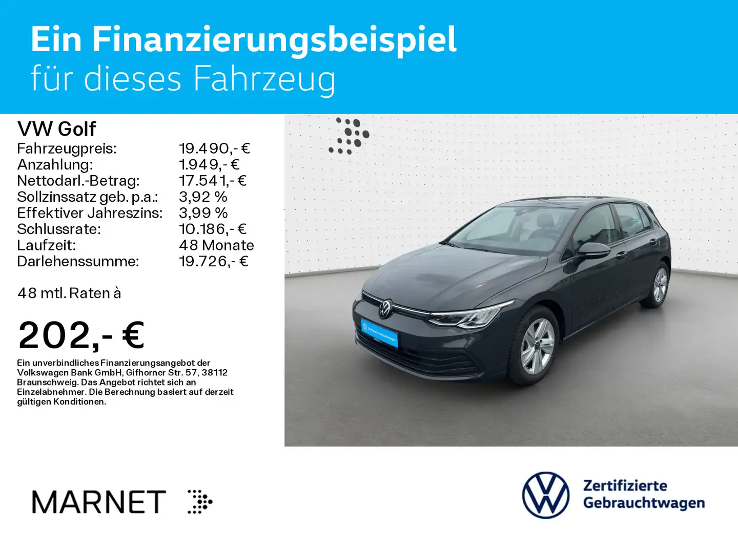 Volkswagen Golf VIII  Life 1.5 TSI Navi* AHK* ACC*LED* SHZ* Grau - 2