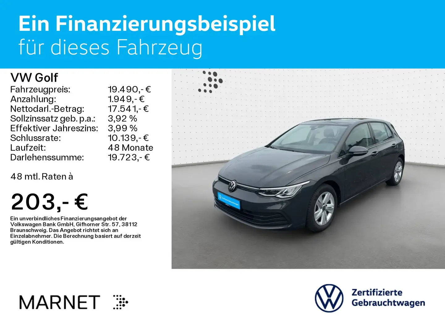 Volkswagen Golf VIII  Life 1.5 TSI Navi* AHK* ACC*LED* SHZ* Grijs - 2