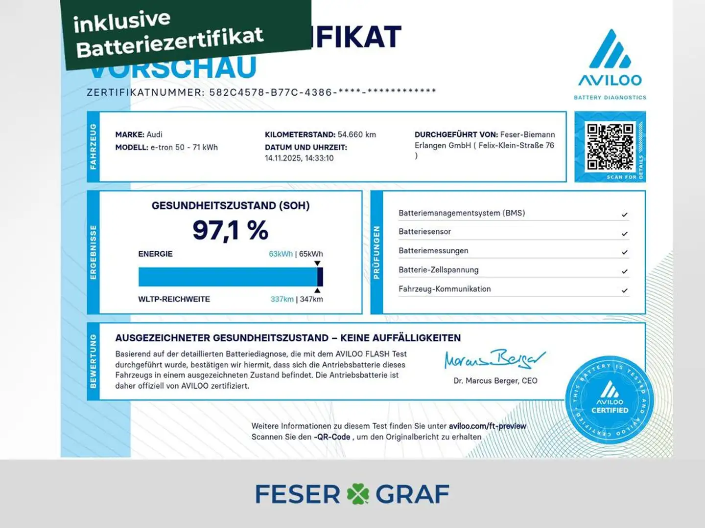 Audi e-tron Sportback 50 qu. 2x S line B&O AHK Navi Weiß - 1