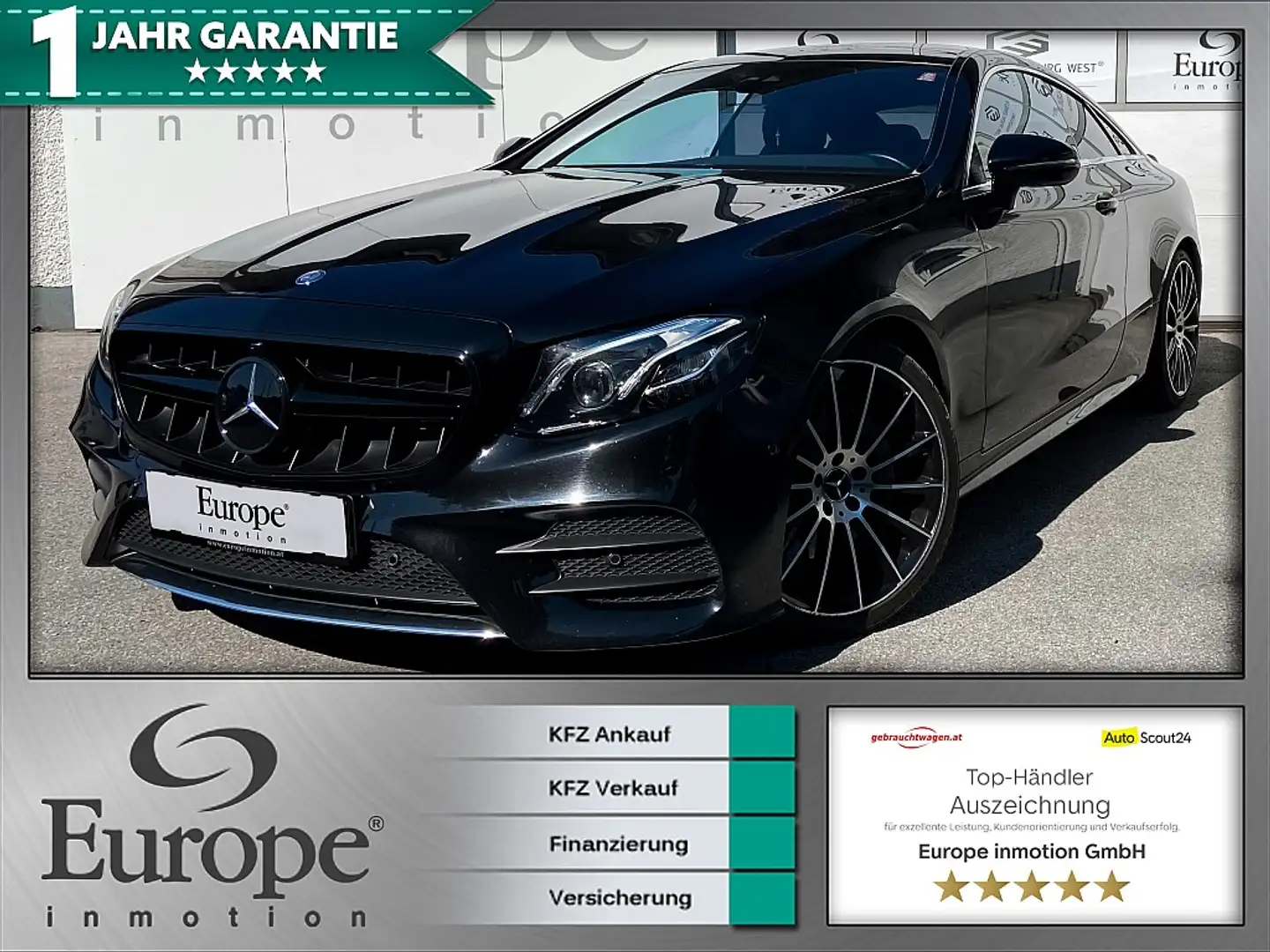 Mercedes-Benz E 220 d Coupe/Multibeam/Pano/20"/Widescreen/Kamera °AMG° Zwart - 1